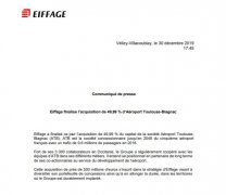 廣州海運-法國埃法日集團完成收購圖盧茲機場49.99%股份
