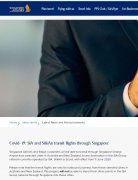 新航團體：旅客可從澳新指定城市經新加坡轉機